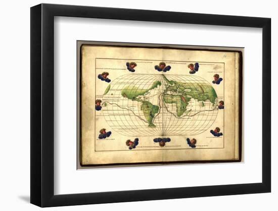 Magellan's Route, 16th Century Map-Library of Congress-Framed Photographic Print