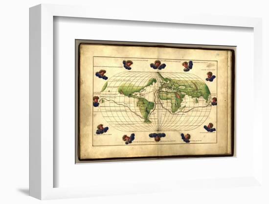 Magellan's Route, 16th Century Map-Library of Congress-Framed Photographic Print