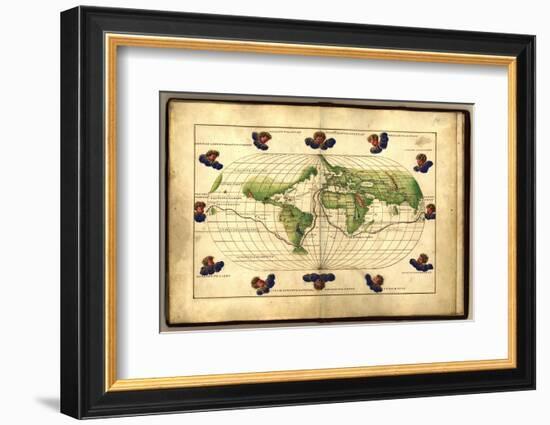 Magellan's Route, 16th Century Map-Library of Congress-Framed Photographic Print