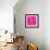 Magenta Abstract Background with Seamless Random White Circles, Dots, Film Grain, Noise, Dotwork, G-molaruso-Framed Art Print displayed on a wall