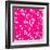 Magenta Abstract Background with Seamless Random White Circles, Dots, Film Grain, Noise, Dotwork, G-molaruso-Framed Art Print