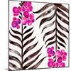 Magenta Black Orchid Bloom Pattern-Cat Coquillette-Mounted Giclee Print