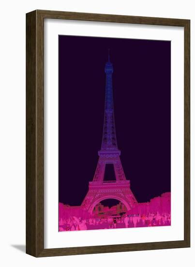 Magenta Eiffel Tower-Cora Niele-Framed Giclee Print