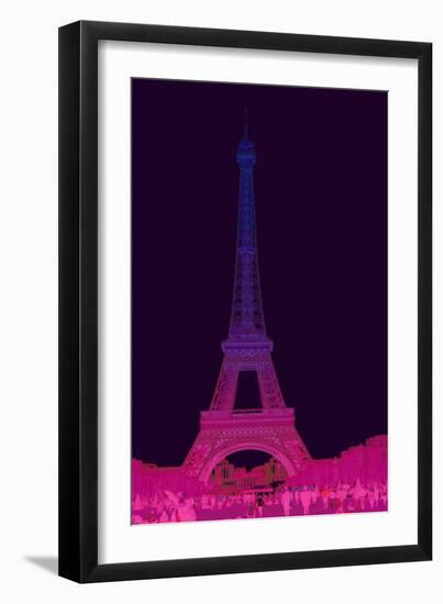 Magenta Eiffel Tower-Cora Niele-Framed Giclee Print