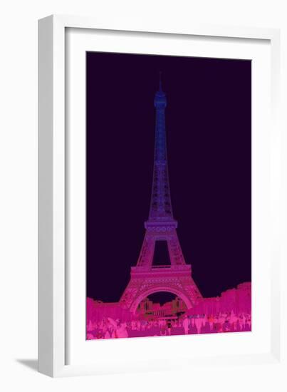 Magenta Eiffel Tower-Cora Niele-Framed Giclee Print