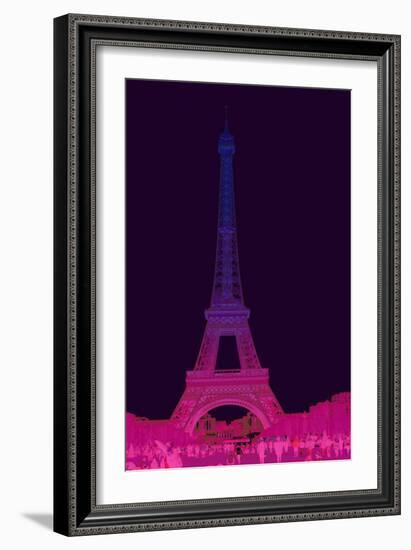 Magenta Eiffel Tower-Cora Niele-Framed Giclee Print