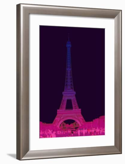 Magenta Eiffel Tower-Cora Niele-Framed Giclee Print