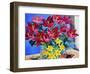 Magenta Lilies and Daffodils-Christopher Ryland-Framed Giclee Print