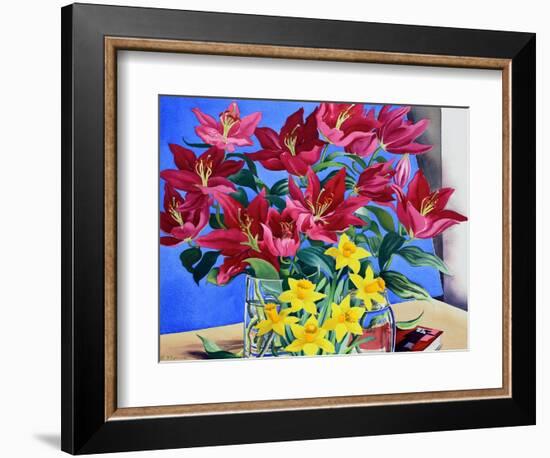 Magenta Lilies and Daffodils-Christopher Ryland-Framed Giclee Print