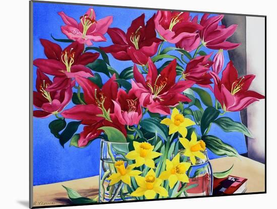 Magenta Lilies and Daffodils-Christopher Ryland-Mounted Giclee Print