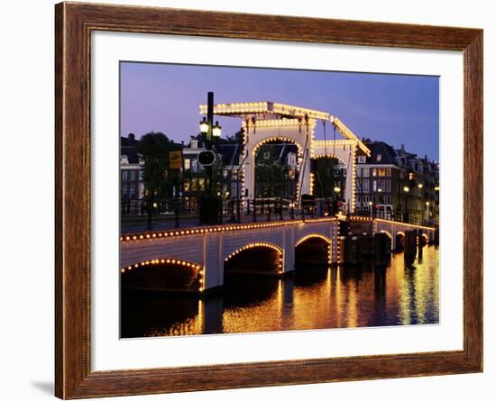 Magere Brug (Skinny Bridge), Amsterdam, the Netherlands (Holland)-Sergio Pitamitz-Framed Photographic Print