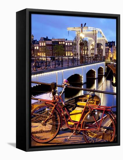 Magere Brug (Skinny Bridge) at Dusk, Amsterdam, Holland, Europe-Frank Fell-Framed Premier Image Canvas