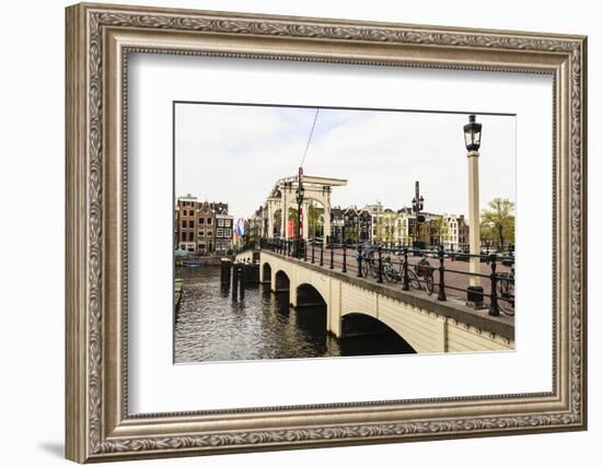 Magere Brug (The Skinny Bridge), Amsterdam, Netherlands, Europe-Amanda Hall-Framed Photographic Print