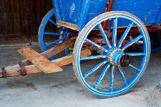 Wagon Wheel . Close-Up of an Antique Wagon Wheel Located in A Fortress.-maggee-Mounted Photographic Print