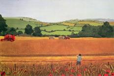 Harvesting in the Cotswolds-Maggie Rowe-Giclee Print