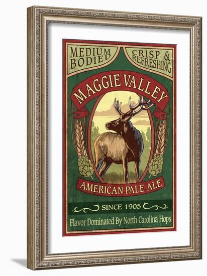 Maggie Valley, North Carolina - Elk Pale Ale-Lantern Press-Framed Art Print