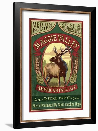 Maggie Valley, North Carolina - Elk Pale Ale-Lantern Press-Framed Art Print