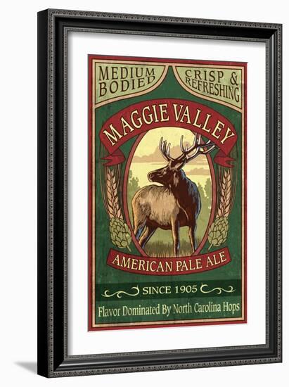 Maggie Valley, North Carolina - Elk Pale Ale-Lantern Press-Framed Art Print