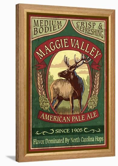 Maggie Valley, North Carolina - Elk Pale Ale-Lantern Press-Framed Stretched Canvas