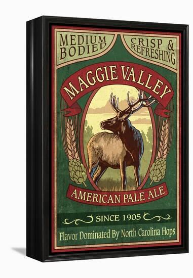 Maggie Valley, North Carolina - Elk Pale Ale-Lantern Press-Framed Stretched Canvas