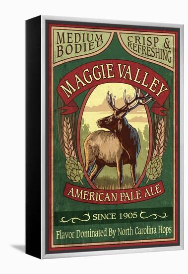 Maggie Valley, North Carolina - Elk Pale Ale-Lantern Press-Framed Stretched Canvas