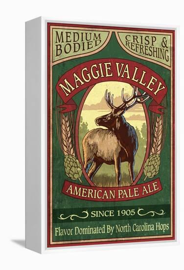 Maggie Valley, North Carolina - Elk Pale Ale-Lantern Press-Framed Stretched Canvas