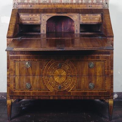 'MaggioliniInspired Neoclassical Style Drop Leaf Writing Desk' Giclee