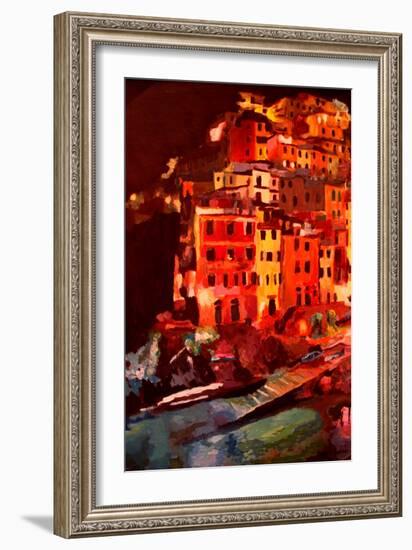 Magic Cinque Terre Night in Riomaggiore-Markus Bleichner-Framed Art Print