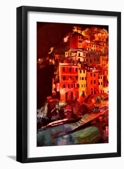 Magic Cinque Terre Night in Riomaggiore-Markus Bleichner-Framed Art Print