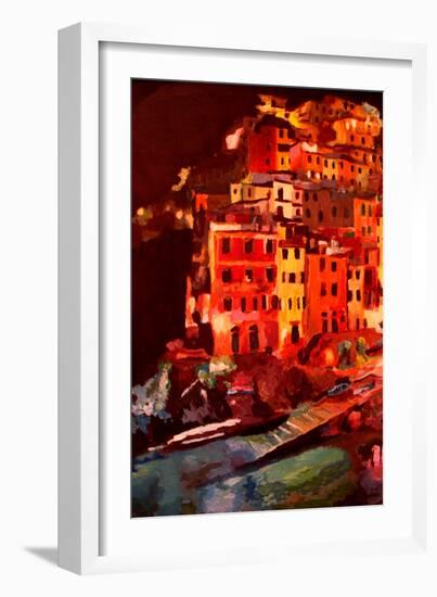 Magic Cinque Terre Night in Riomaggiore-Markus Bleichner-Framed Art Print