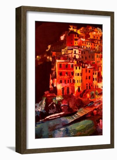 Magic Cinque Terre Night in Riomaggiore-Markus Bleichner-Framed Premium Giclee Print