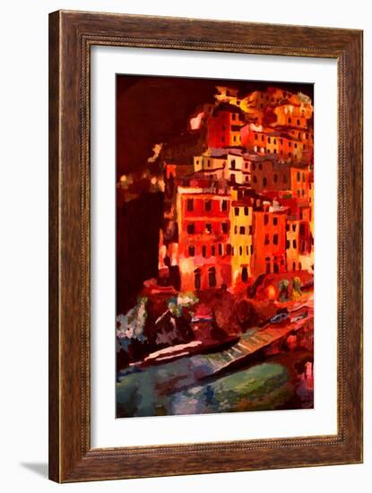 Magic Cinque Terre Night in Riomaggiore-Markus Bleichner-Framed Premium Giclee Print