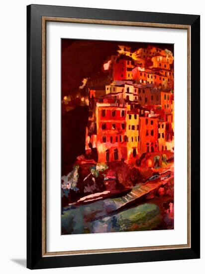 Magic Cinque Terre Night in Riomaggiore-Markus Bleichner-Framed Premium Giclee Print