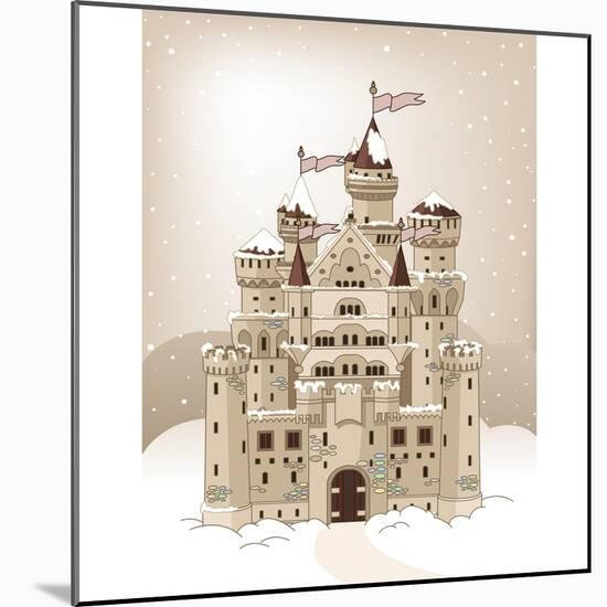 Magic Fairy Tale Winter Princess Castle. Raster Version.-Dazdraperma-Mounted Photographic Print