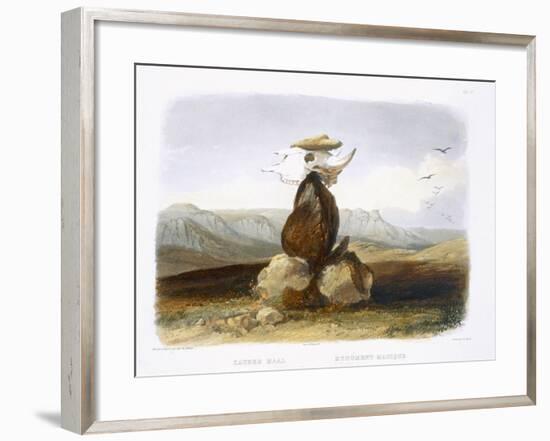 Magic Pile Erected by Assiniboin Indians, Plate 15, Travels in the Interior of North America-Karl Bodmer-Framed Giclee Print