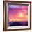 Magic Sunset in Abstract Stained Glass-art_of_sun-Framed Art Print