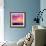 Magic Sunset in Abstract Stained Glass-art_of_sun-Framed Art Print displayed on a wall