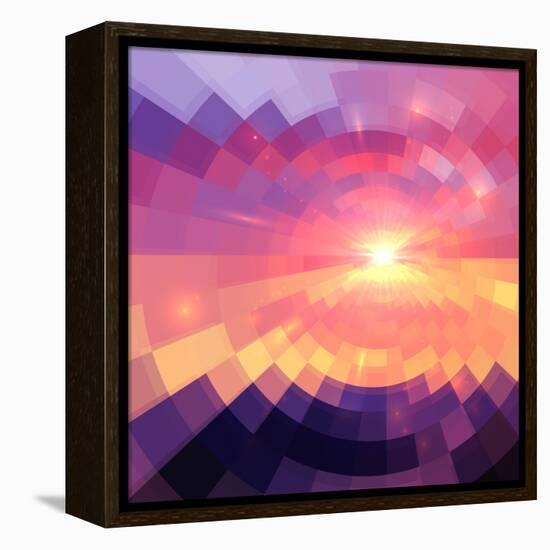 Magic Sunset in Abstract Stained Glass-art_of_sun-Framed Stretched Canvas