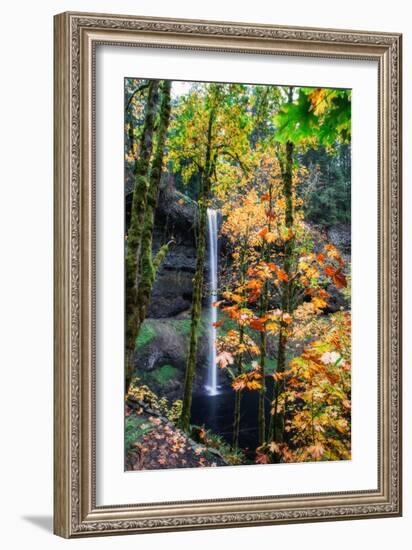 Magical Fall Scene at South Falls, Silver Falls State Park, Oregon-Vincent James-Framed Photographic Print