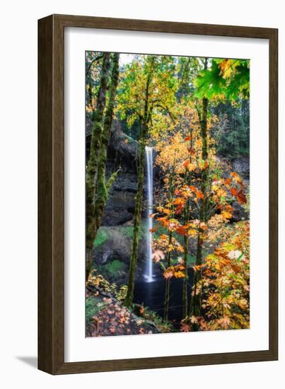 Magical Fall Scene at South Falls, Silver Falls State Park, Oregon-Vincent James-Framed Photographic Print