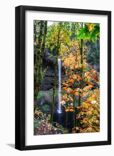 Magical Fall Scene at South Falls, Silver Falls State Park, Oregon-Vincent James-Framed Photographic Print