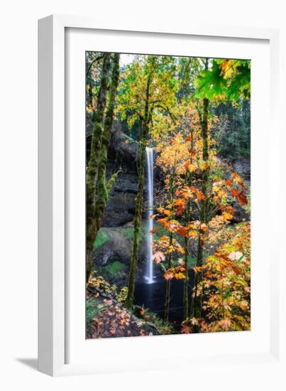 Magical Fall Scene at South Falls, Silver Falls State Park, Oregon-Vincent James-Framed Photographic Print