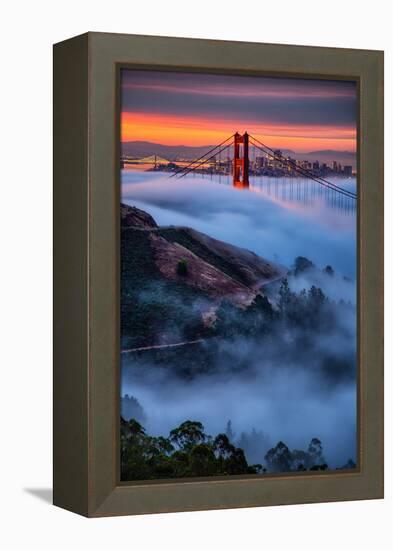 Magical Fog and Sunrise Light, Golden Gate Bridge, San Francisco-Vincent James-Framed Premier Image Canvas
