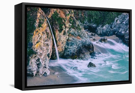 Magical McWay Waterfall and Beach Scene, Big Sur California Coast-Vincent James-Framed Premier Image Canvas