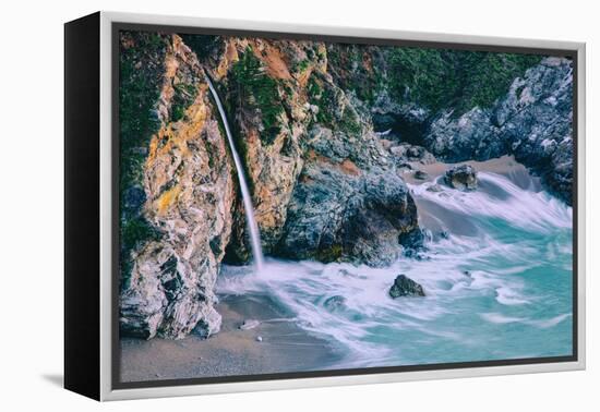 Magical McWay Waterfall and Beach Scene, Big Sur California Coast-Vincent James-Framed Premier Image Canvas