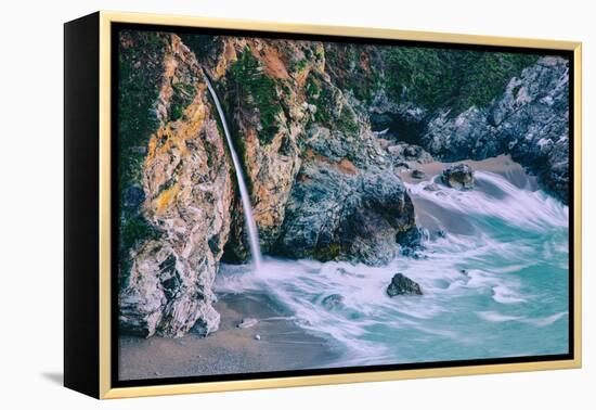 Magical McWay Waterfall and Beach Scene, Big Sur California Coast-Vincent James-Framed Premier Image Canvas