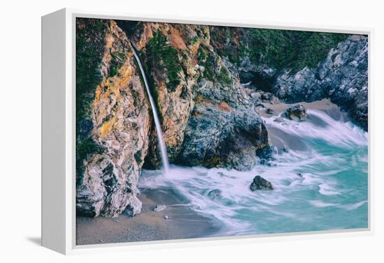 Magical McWay Waterfall and Beach Scene, Big Sur California Coast-Vincent James-Framed Premier Image Canvas