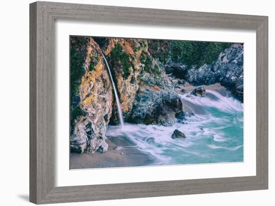 Magical McWay Waterfall and Beach Scene, Big Sur California Coast-Vincent James-Framed Photographic Print