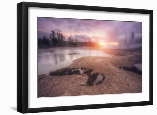 Magical Mud Pot Morning, Yellowstone Wyoming-Vincent James-Framed Photographic Print