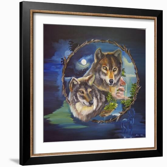 Magical Wolves-Sue Clyne-Framed Giclee Print